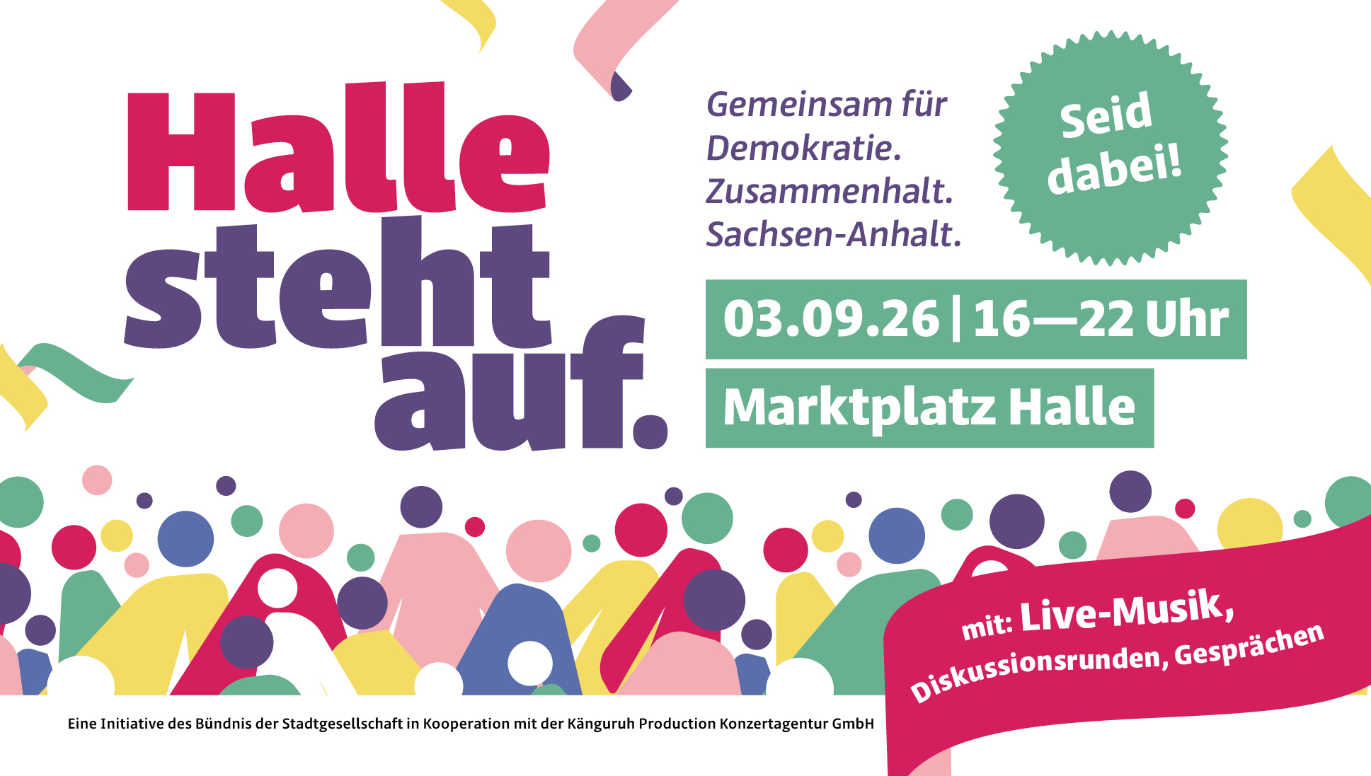 HALLE STEHT AUF. Für Demokratie. Für Zusammenhalt. Für Sachsen-Anhalt.